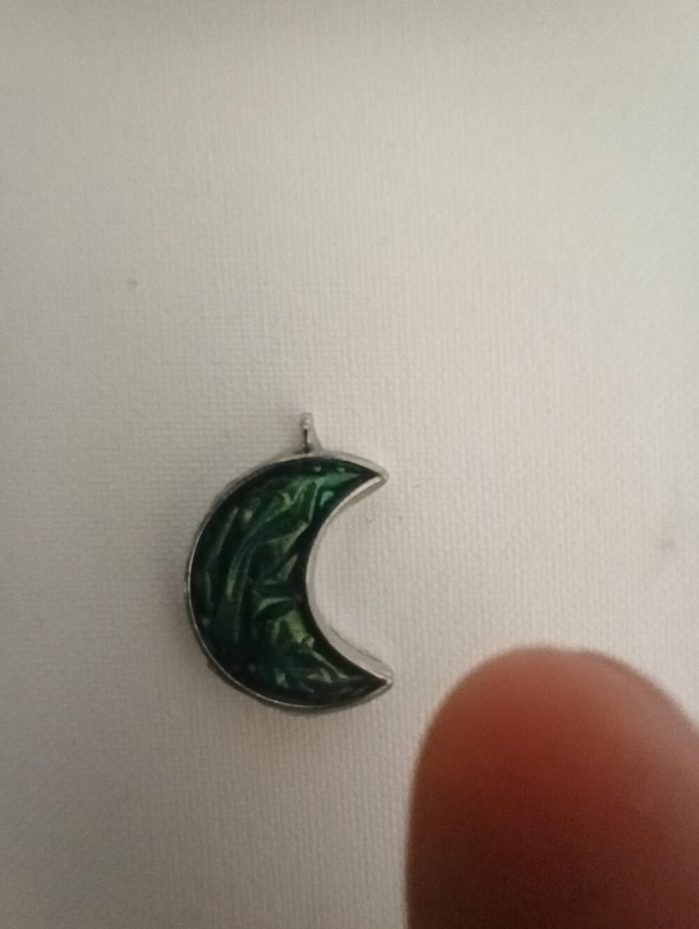 Green Crescent Moon Pendant Necklace - Unbranded